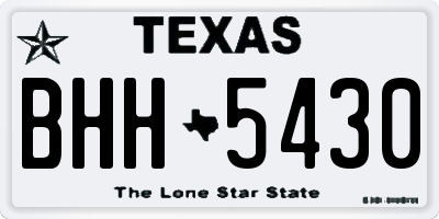 TX license plate BHH5430