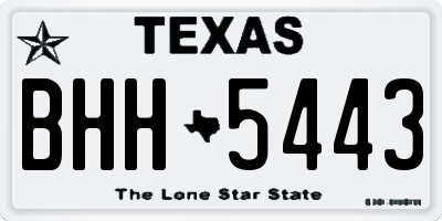TX license plate BHH5443