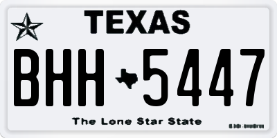 TX license plate BHH5447