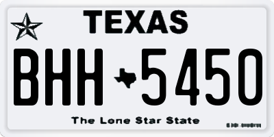 TX license plate BHH5450