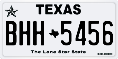 TX license plate BHH5456