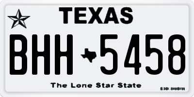 TX license plate BHH5458