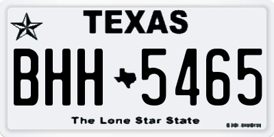 TX license plate BHH5465