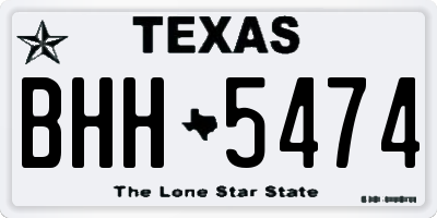 TX license plate BHH5474