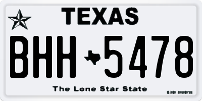 TX license plate BHH5478
