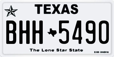 TX license plate BHH5490
