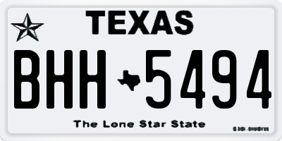 TX license plate BHH5494