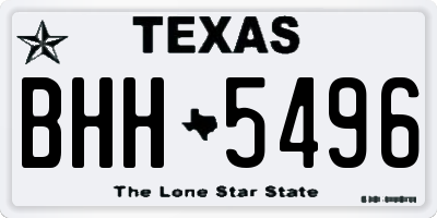 TX license plate BHH5496