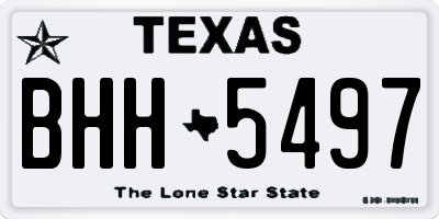 TX license plate BHH5497