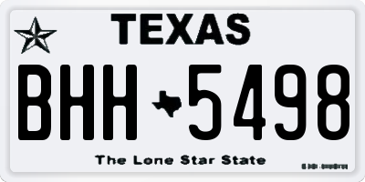TX license plate BHH5498