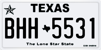 TX license plate BHH5531