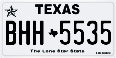 TX license plate BHH5535