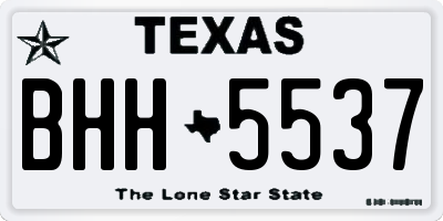TX license plate BHH5537