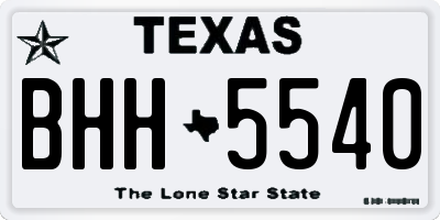 TX license plate BHH5540