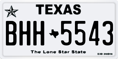 TX license plate BHH5543