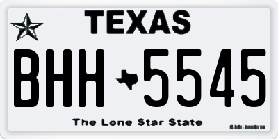 TX license plate BHH5545