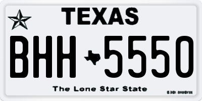 TX license plate BHH5550