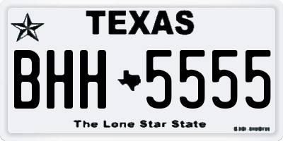 TX license plate BHH5555