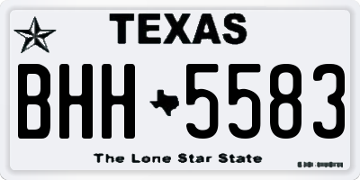 TX license plate BHH5583