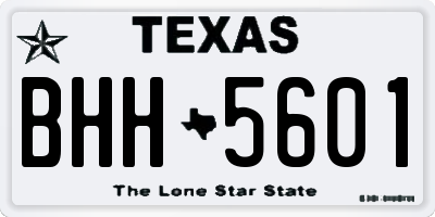 TX license plate BHH5601