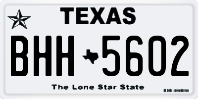 TX license plate BHH5602