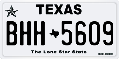 TX license plate BHH5609