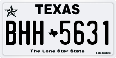 TX license plate BHH5631