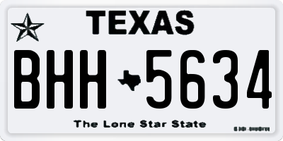 TX license plate BHH5634