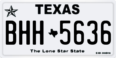 TX license plate BHH5636