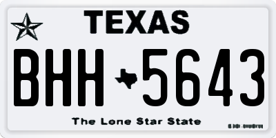 TX license plate BHH5643
