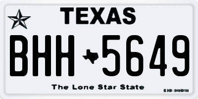 TX license plate BHH5649