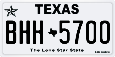 TX license plate BHH5700