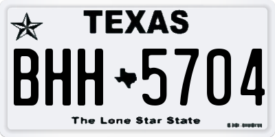 TX license plate BHH5704