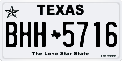 TX license plate BHH5716