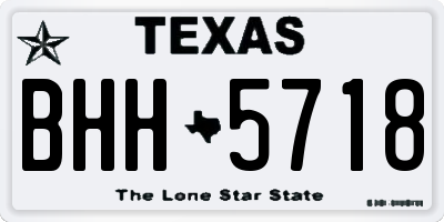 TX license plate BHH5718