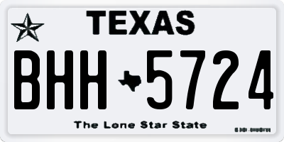 TX license plate BHH5724