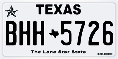 TX license plate BHH5726