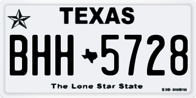 TX license plate BHH5728