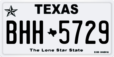TX license plate BHH5729