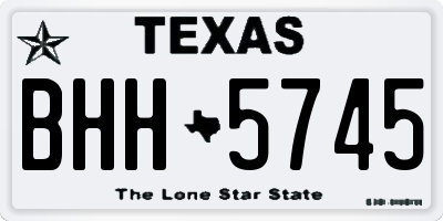 TX license plate BHH5745