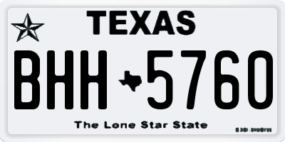 TX license plate BHH5760