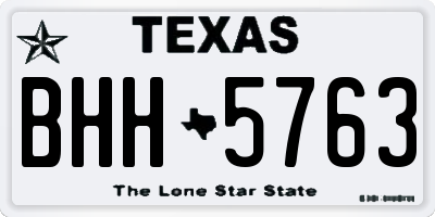 TX license plate BHH5763