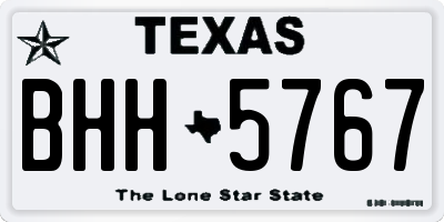 TX license plate BHH5767