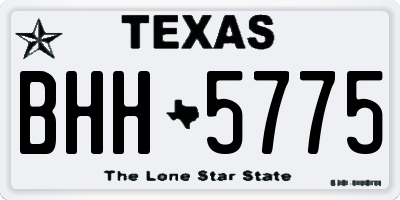 TX license plate BHH5775