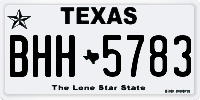TX license plate BHH5783