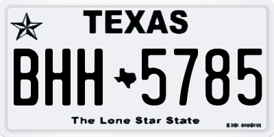 TX license plate BHH5785