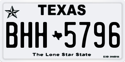 TX license plate BHH5796