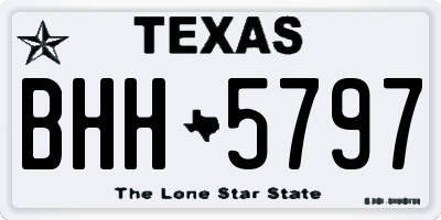 TX license plate BHH5797