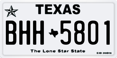 TX license plate BHH5801