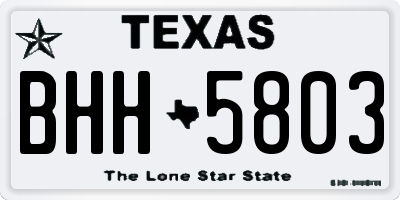 TX license plate BHH5803